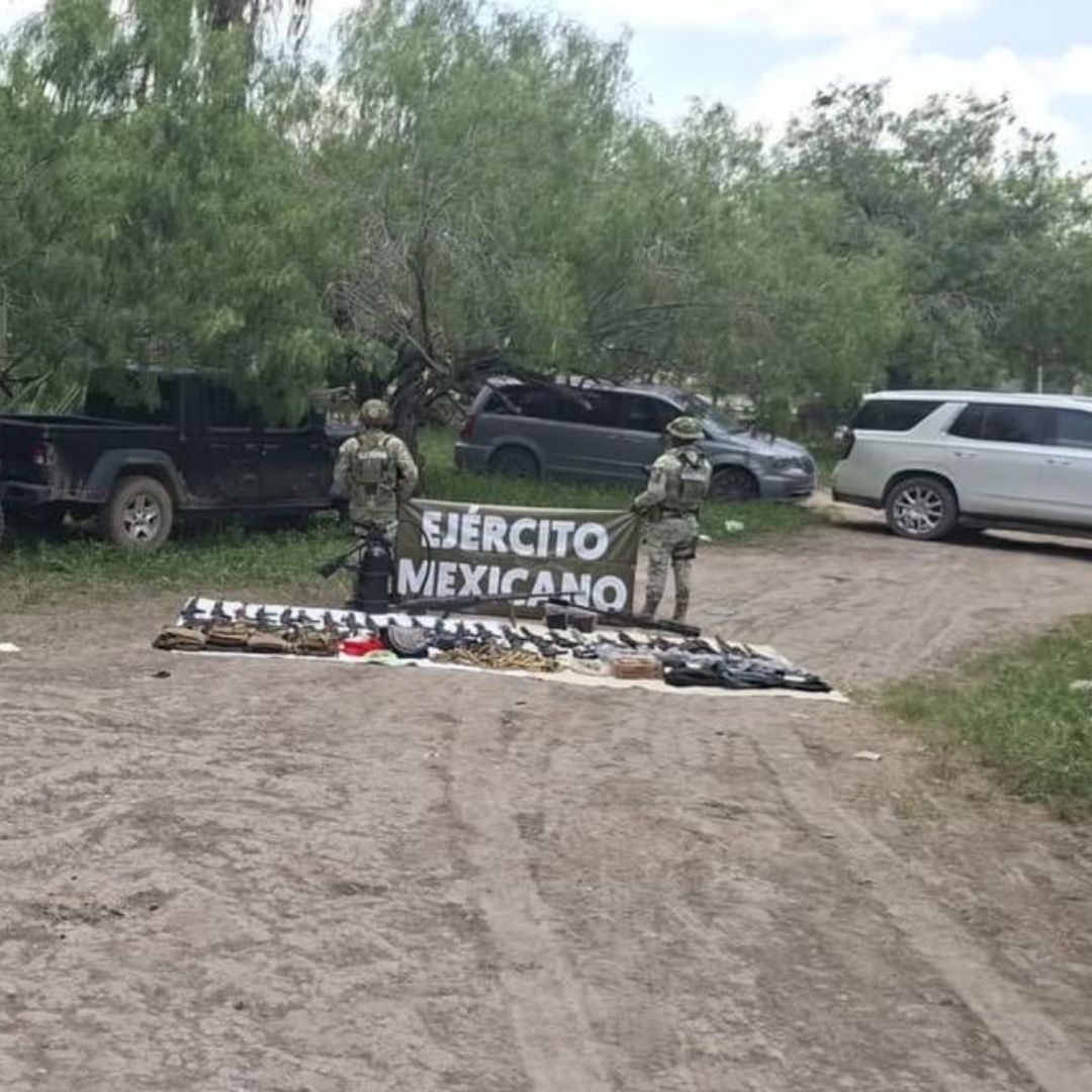 Ejército Asegura Armamento, Vehículos Blindados y un Fusil Barrett en Ejido de Matamoros